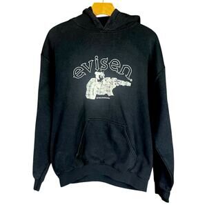 Men's Vintage Y2K Evisen Skateboards Machine Gun Samurai Hoodie - Size Medium